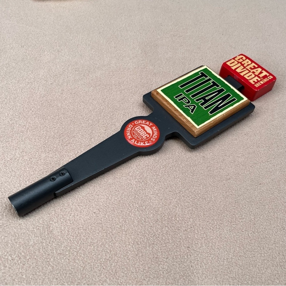 Great Divide Brewing Co Titan IPA Beer Tap Handle-Black Metal/Red-Home Bar-Craft